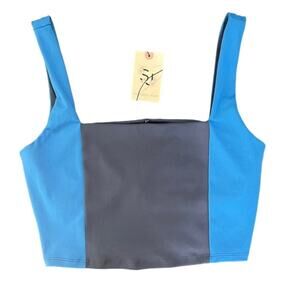 Sincerely Jules Athletic Crop Top Size Small Blue Navy Activewear Gym New Sport